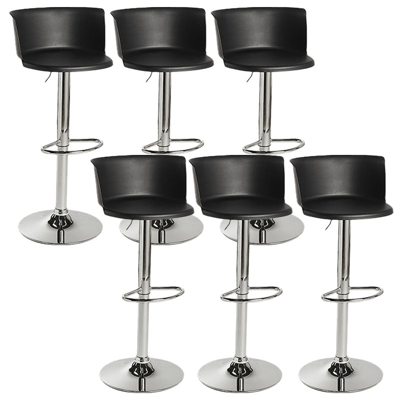 Scandinavian Adjustable Height Barstool Faux Leather Swivel Bar Stools