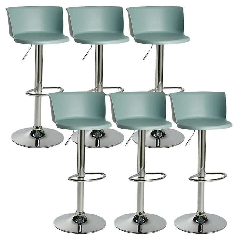 Scandinavian Adjustable Height Barstool Faux Leather Swivel Bar Stools