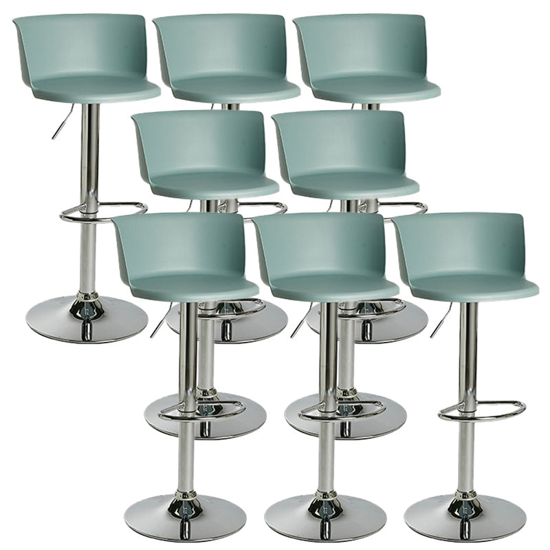 Scandinavian Adjustable Height Barstool Faux Leather Swivel Bar Stools