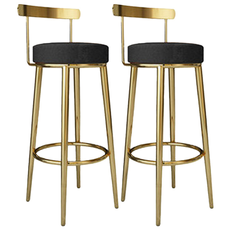 Footrest Round Seat Bar Stools Fabric Low Back Barstool for Bristol