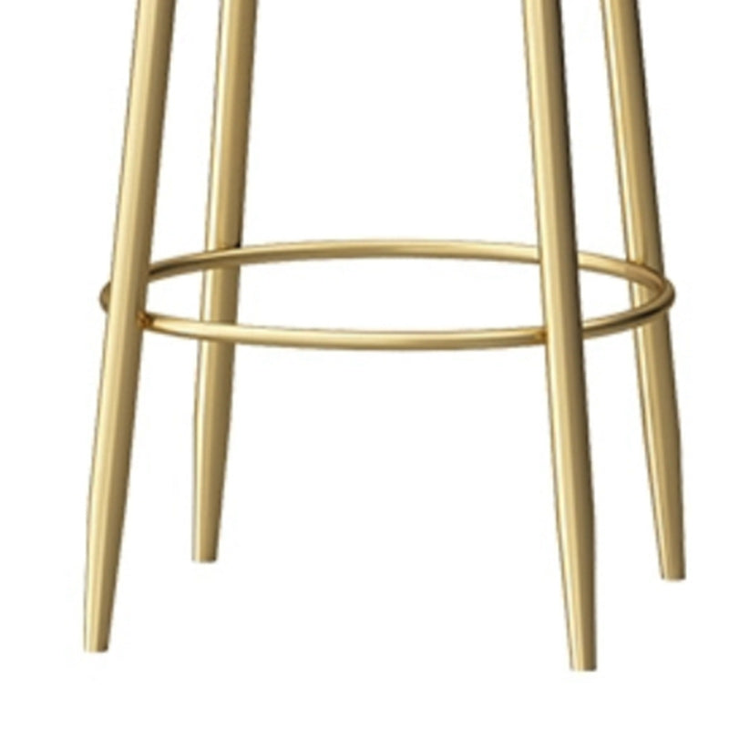 Footrest Round Seat Bar Stools Fabric Low Back Barstool for Bristol