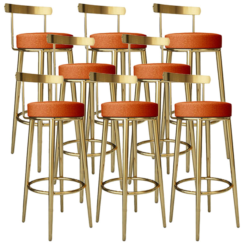 Footrest Round Seat Bar Stools Fabric Low Back Barstool for Bristol