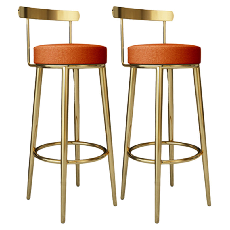 Footrest Round Seat Bar Stools Fabric Low Back Barstool for Bristol