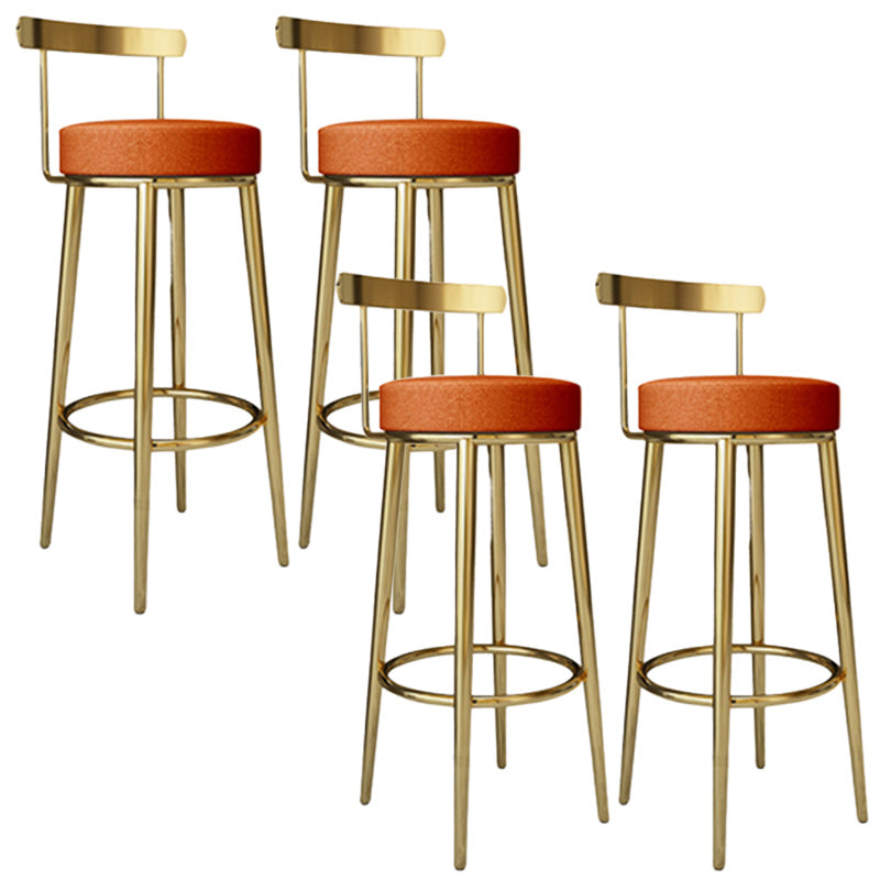 Footrest Round Seat Bar Stools Fabric Low Back Barstool for Bristol