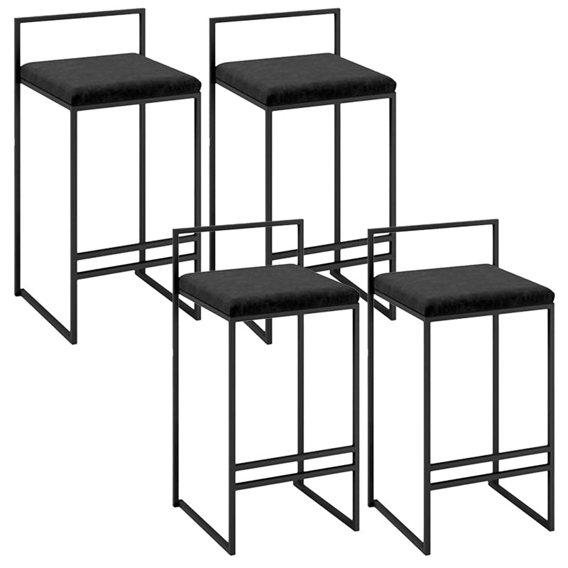 Contemporary Metal Barstool Fabric Upholstered Counter Stool with Metal Base