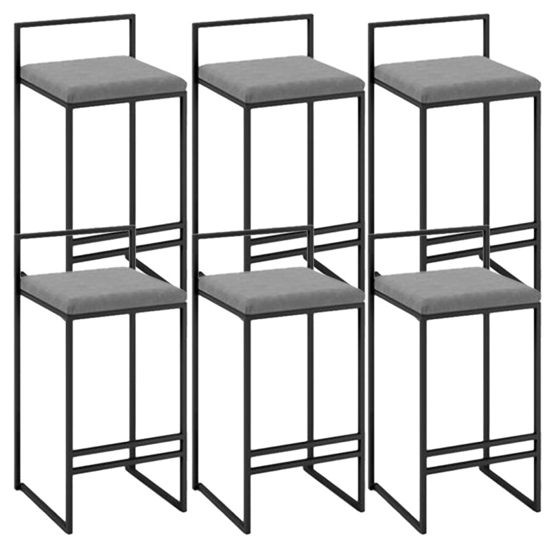 Contemporary Metal Barstool Fabric Upholstered Counter Stool with Metal Base