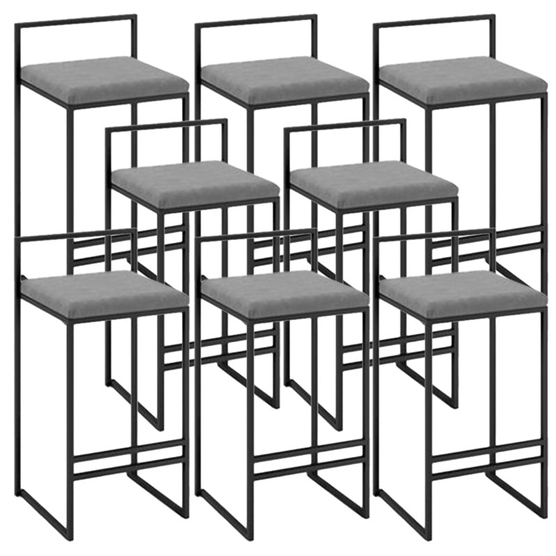 Contemporary Metal Barstool Fabric Upholstered Counter Stool with Metal Base