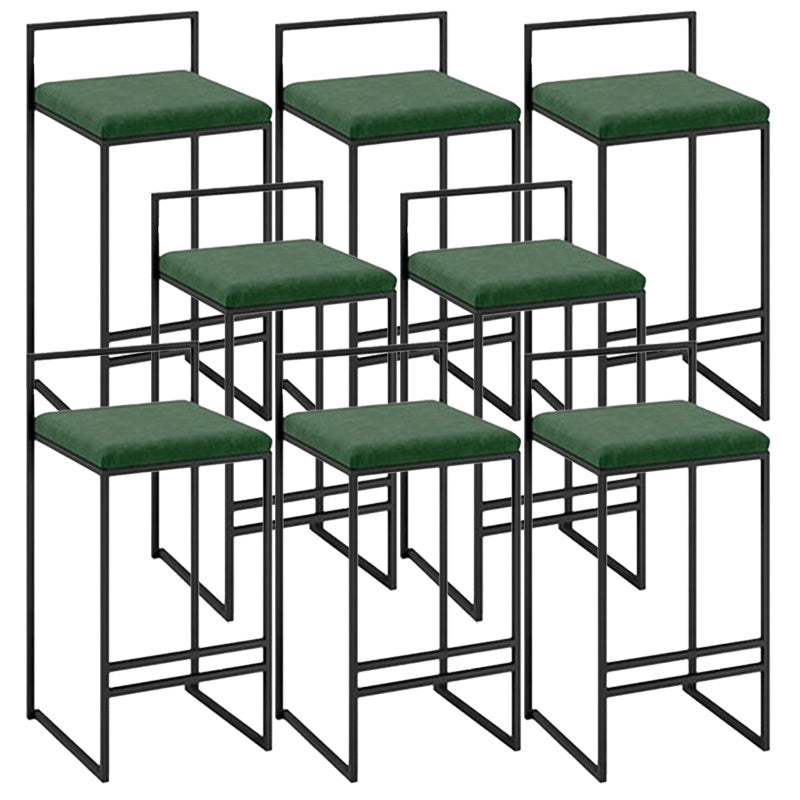 Contemporary Metal Barstool Fabric Upholstered Counter Stool with Metal Base