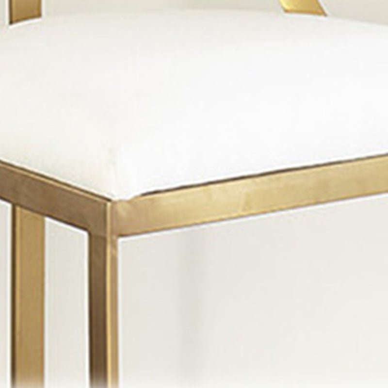 Glam Metal Barstool Fabric Upholstered Counter Stool in Matte Finish for Indoor