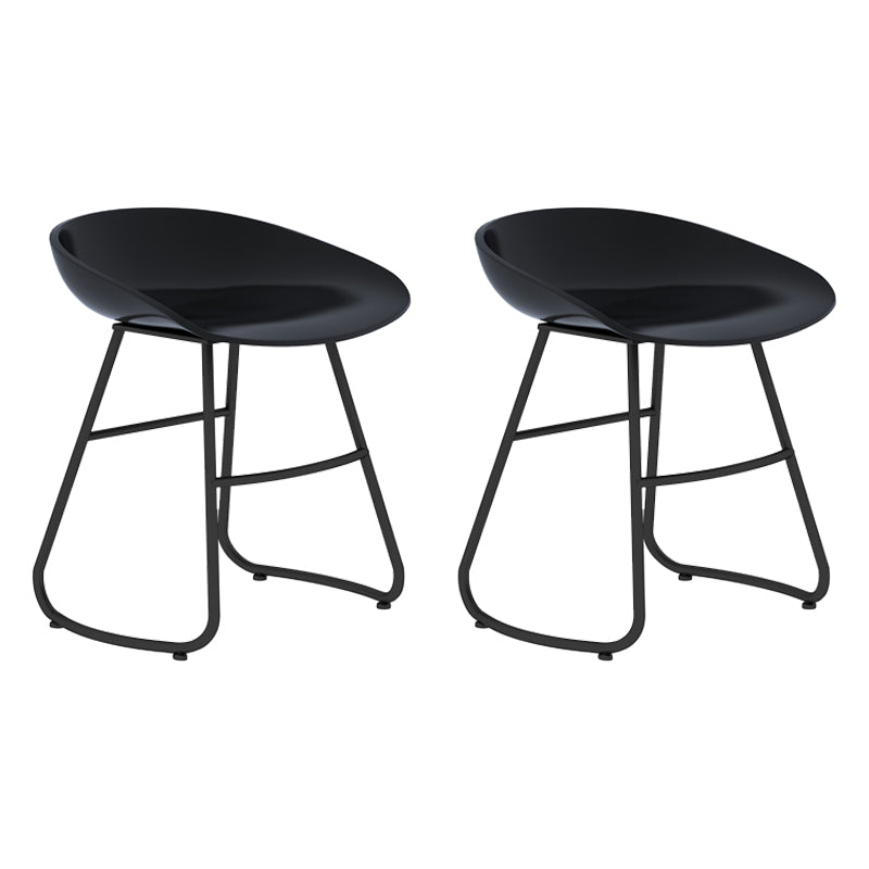 Modern Armless Backrest Counter Stool Iron Bar Stool with Acrylic Seat for Milk Tea Shop
