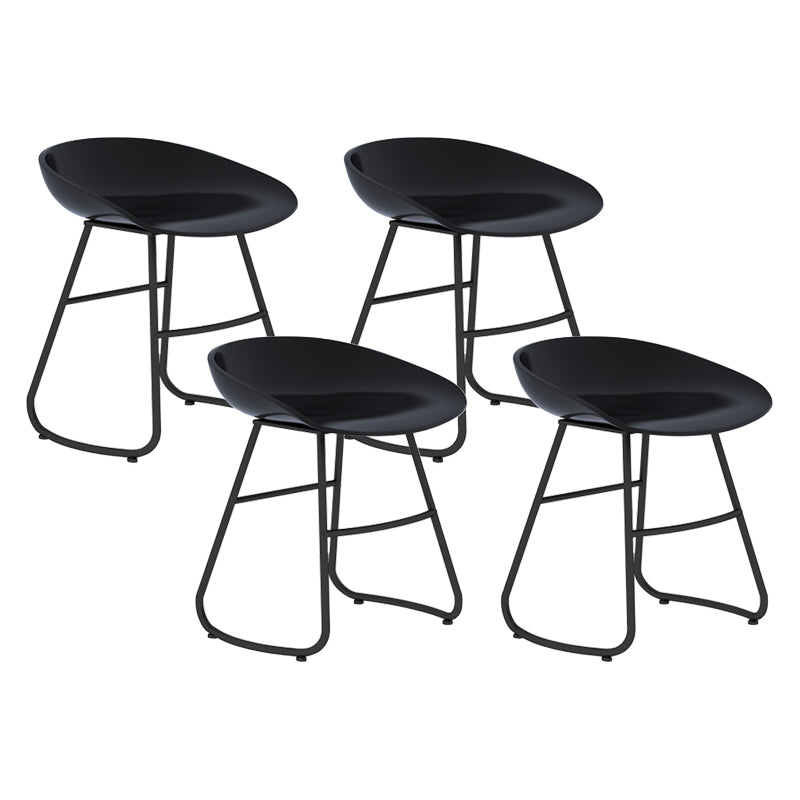 Modern Armless Backrest Counter Stool Iron Bar Stool with Acrylic Seat for Milk Tea Shop