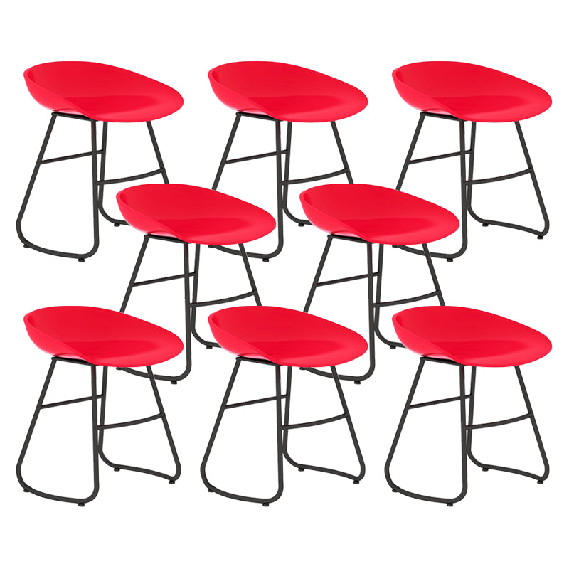 Modern Armless Backrest Counter Stool Iron Bar Stool with Acrylic Seat for Milk Tea Shop