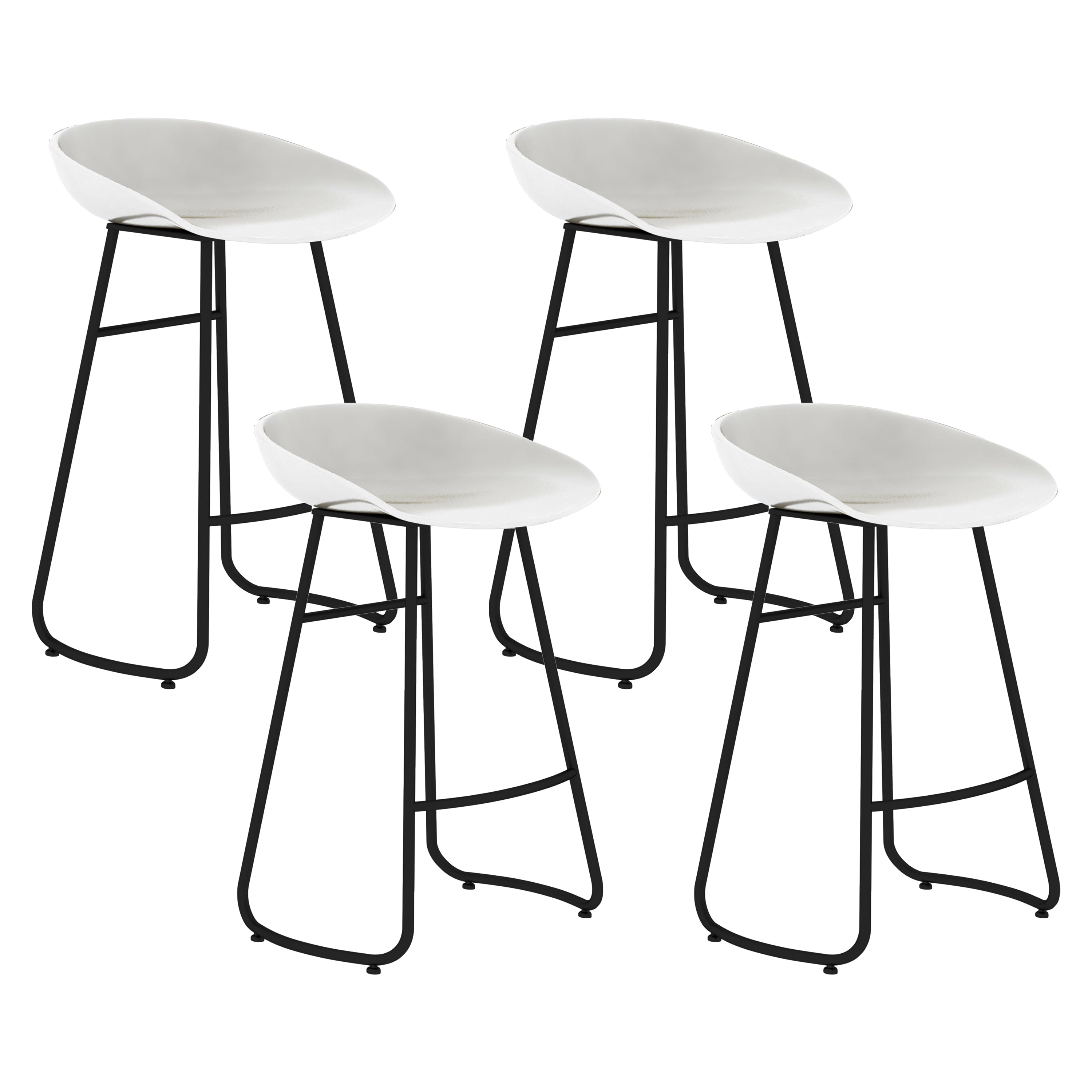 Modern Armless Backrest Counter Stool Iron Bar Stool with Acrylic Seat for Milk Tea Shop