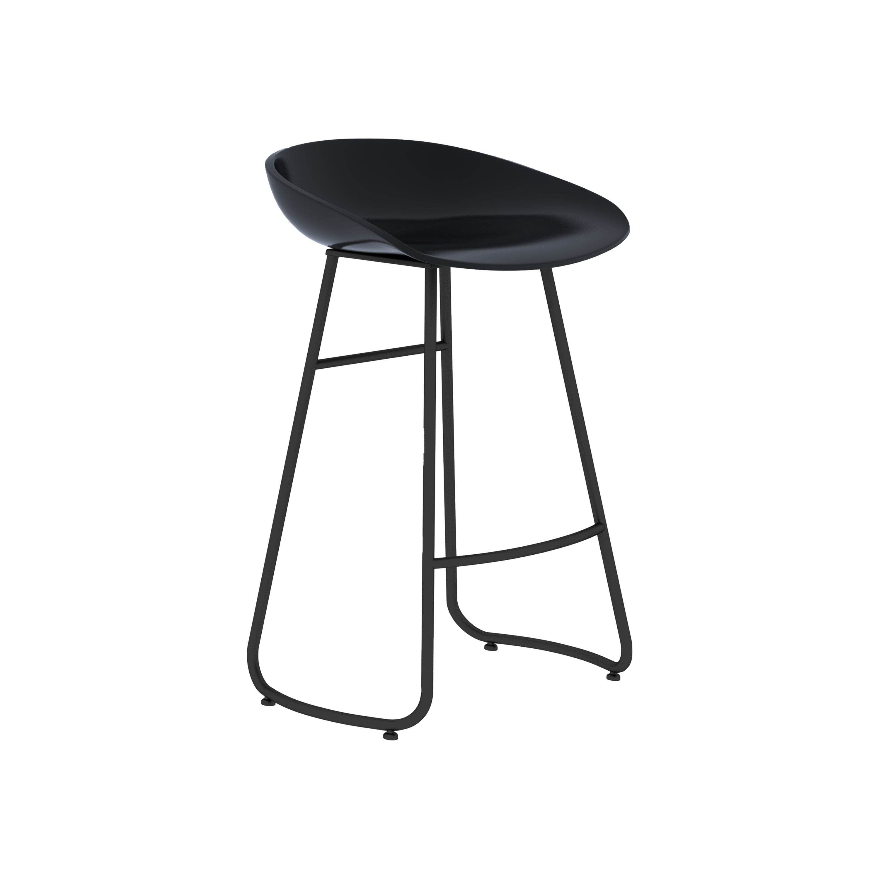 Modern Armless Backrest Counter Stool Iron Bar Stool with Acrylic Seat for Milk Tea Shop