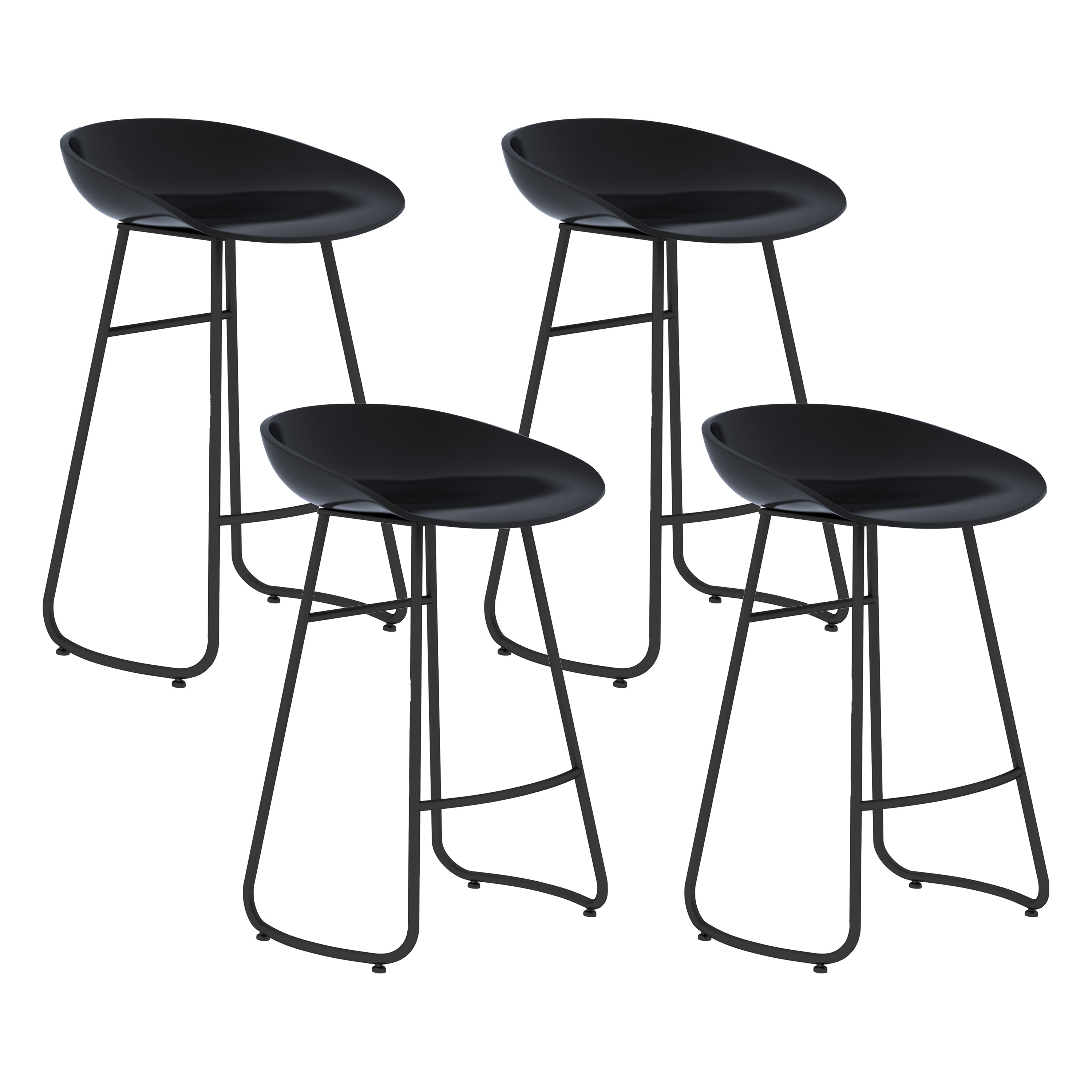 Modern Armless Backrest Counter Stool Iron Bar Stool with Acrylic Seat for Milk Tea Shop