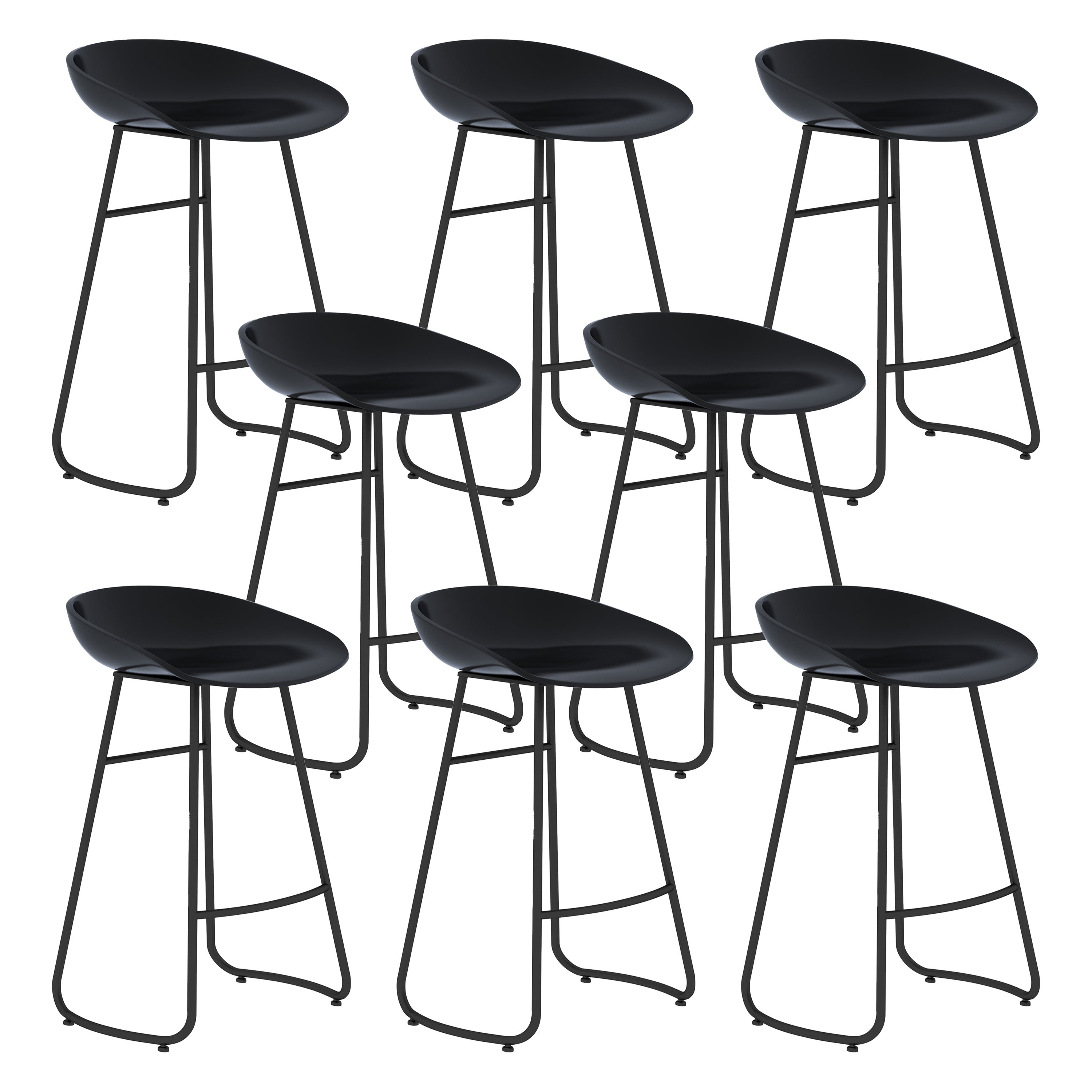 Modern Armless Backrest Counter Stool Iron Bar Stool with Acrylic Seat for Milk Tea Shop