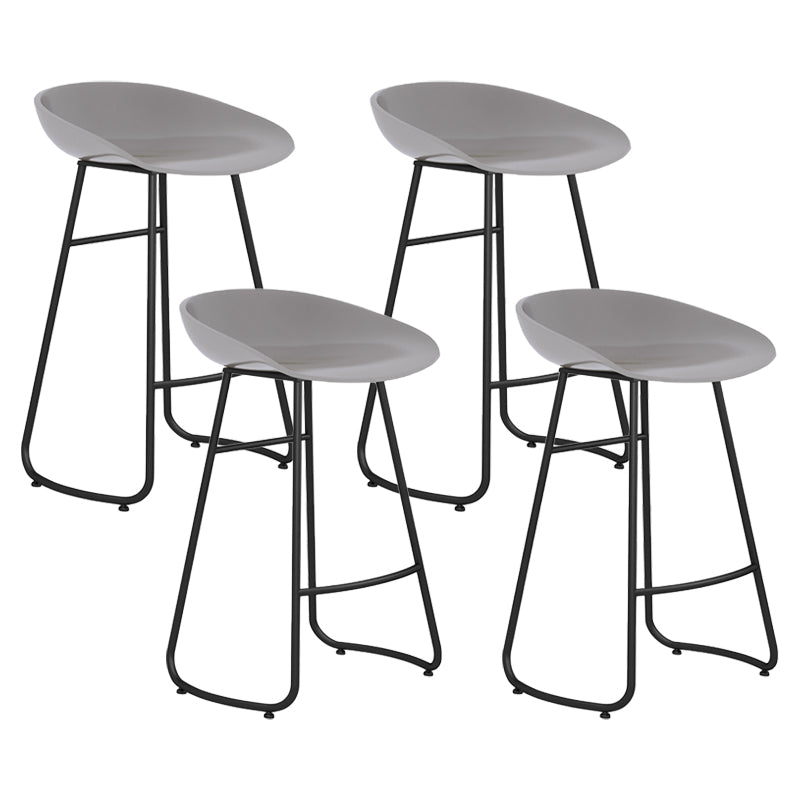 Modern Armless Backrest Counter Stool Iron Bar Stool with Acrylic Seat for Milk Tea Shop
