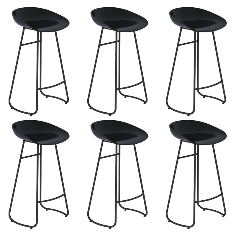 Modern Armless Backrest Counter Stool Iron Bar Stool with Acrylic Seat for Milk Tea Shop