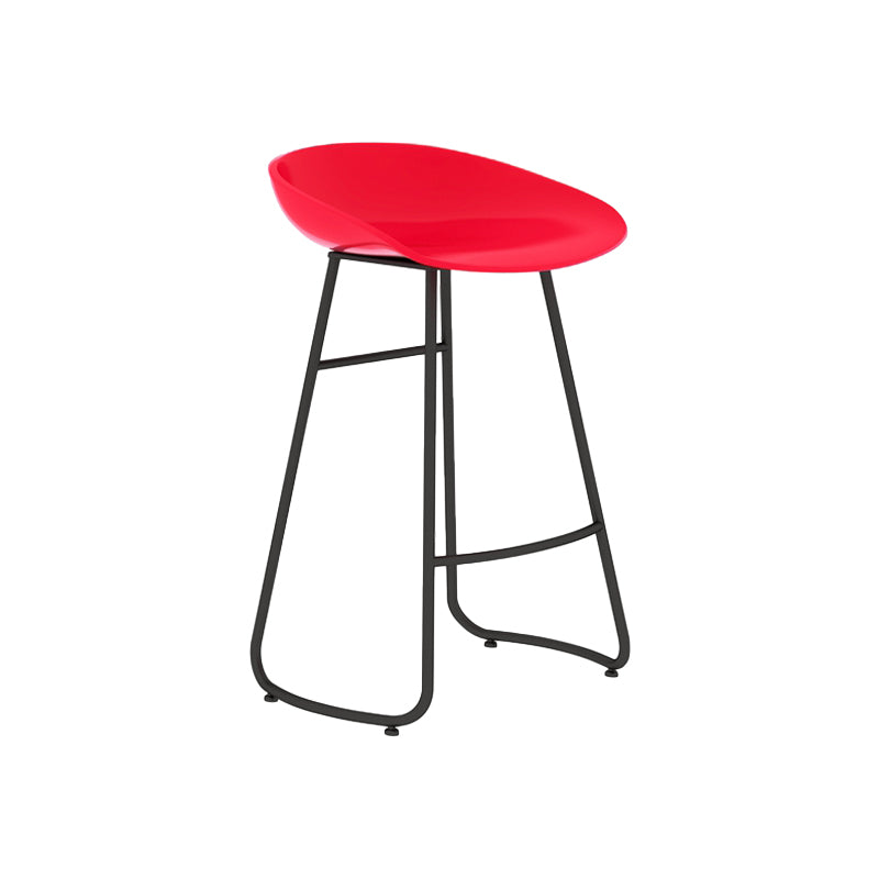 Modern Armless Backrest Counter Stool Iron Bar Stool with Acrylic Seat for Milk Tea Shop