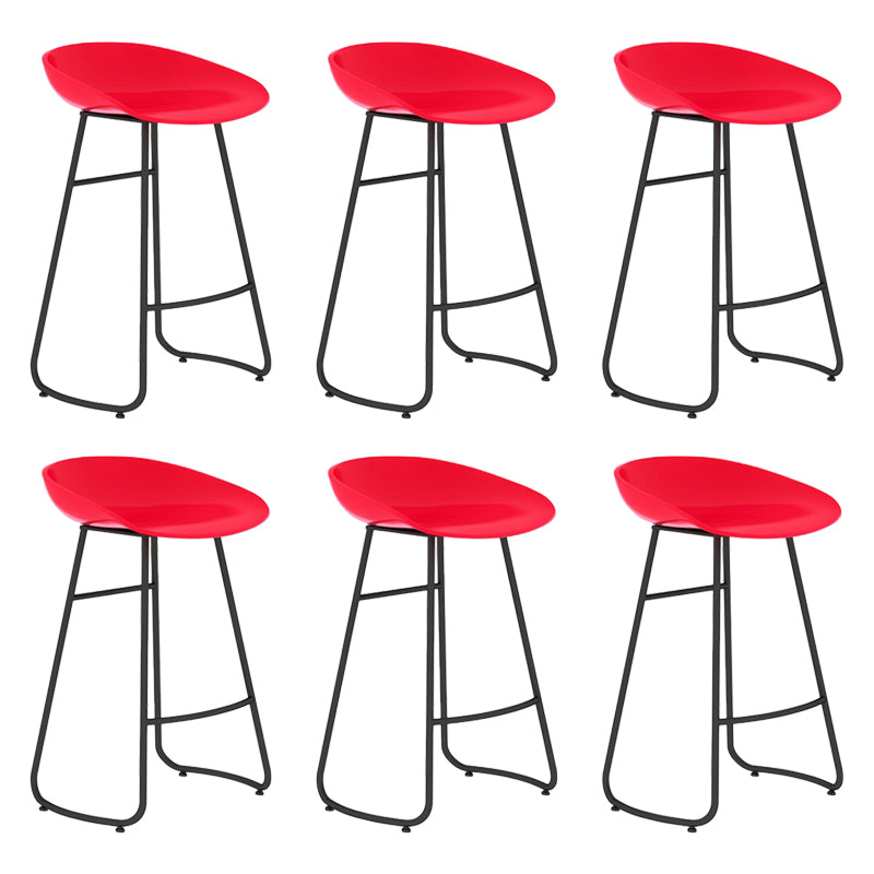 Modern Armless Backrest Counter Stool Iron Bar Stool with Acrylic Seat for Milk Tea Shop