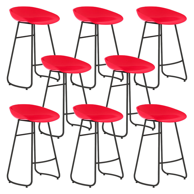 Modern Armless Backrest Counter Stool Iron Bar Stool with Acrylic Seat for Milk Tea Shop