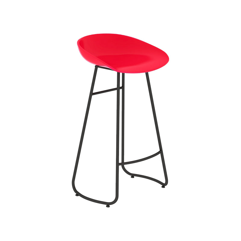Modern Armless Backrest Counter Stool Iron Bar Stool with Acrylic Seat for Milk Tea Shop
