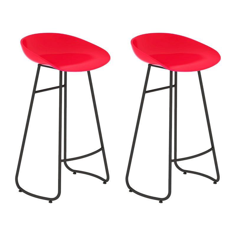 Modern Armless Backrest Counter Stool Iron Bar Stool with Acrylic Seat for Milk Tea Shop