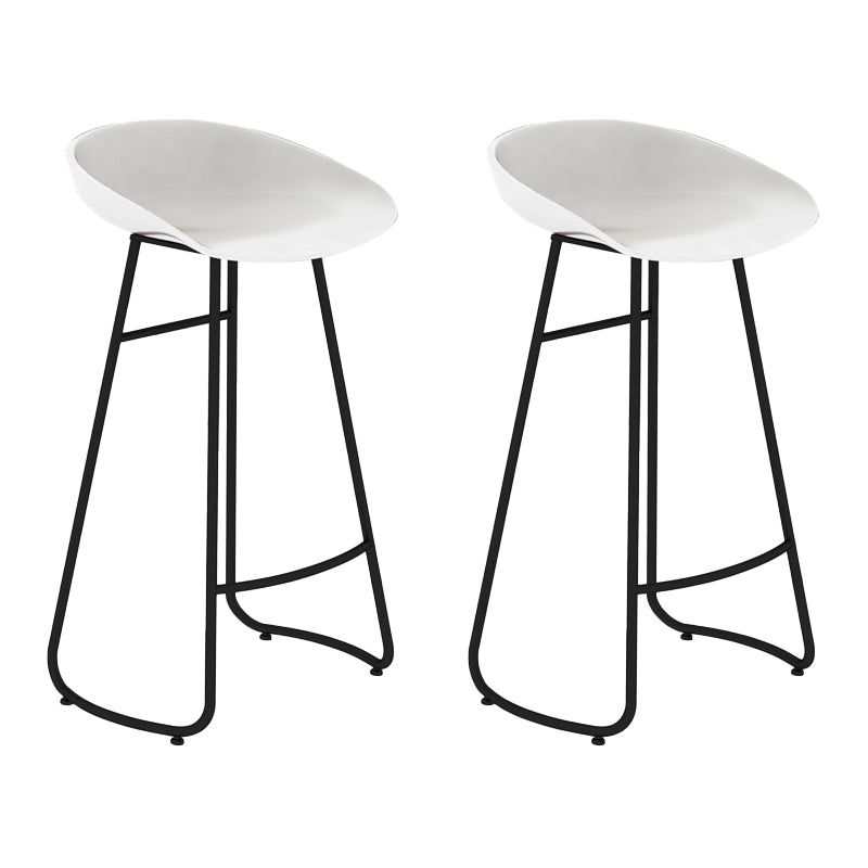 Modern Armless Backrest Counter Stool Iron Bar Stool with Acrylic Seat for Milk Tea Shop