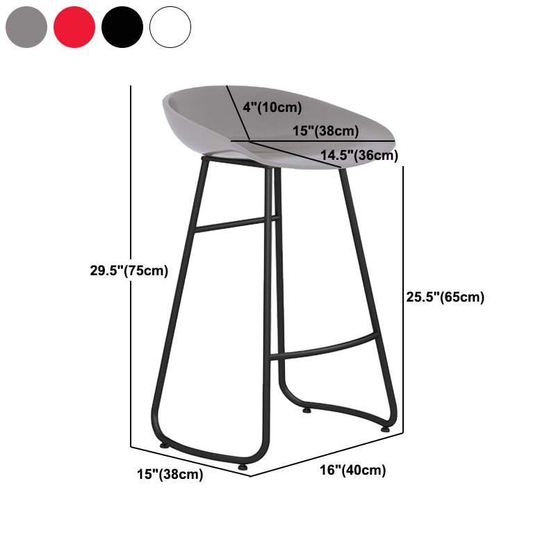Modern Armless Backrest Counter Stool Iron Bar Stool with Acrylic Seat for Milk Tea Shop
