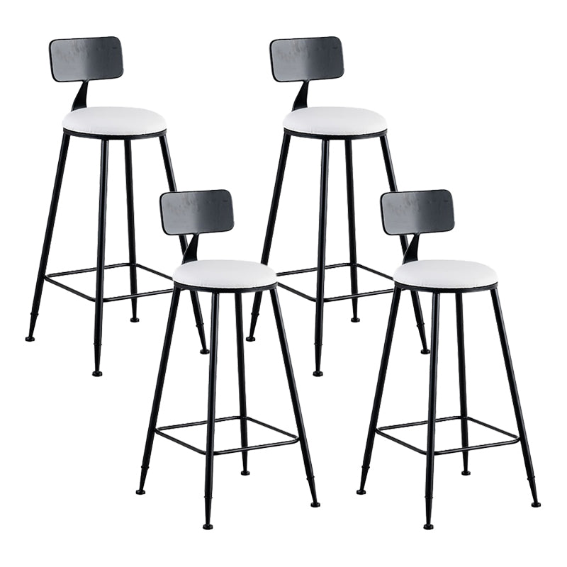 Glam Metal Barstool Fabric Cushion Velvet Stool in Matte Finish for Indoor