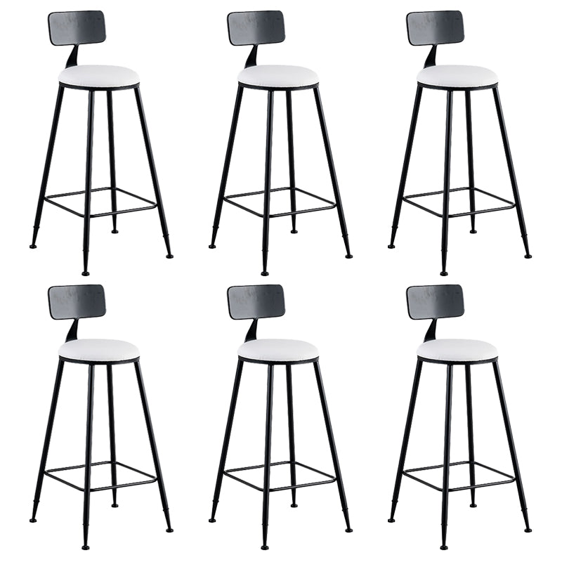 Glam Metal Barstool Fabric Cushion Velvet Stool in Matte Finish for Indoor