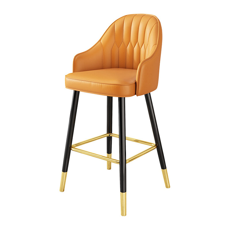 Glam Faux Leather Dining Stool Upholstered Furniture in Matte Finish for Home