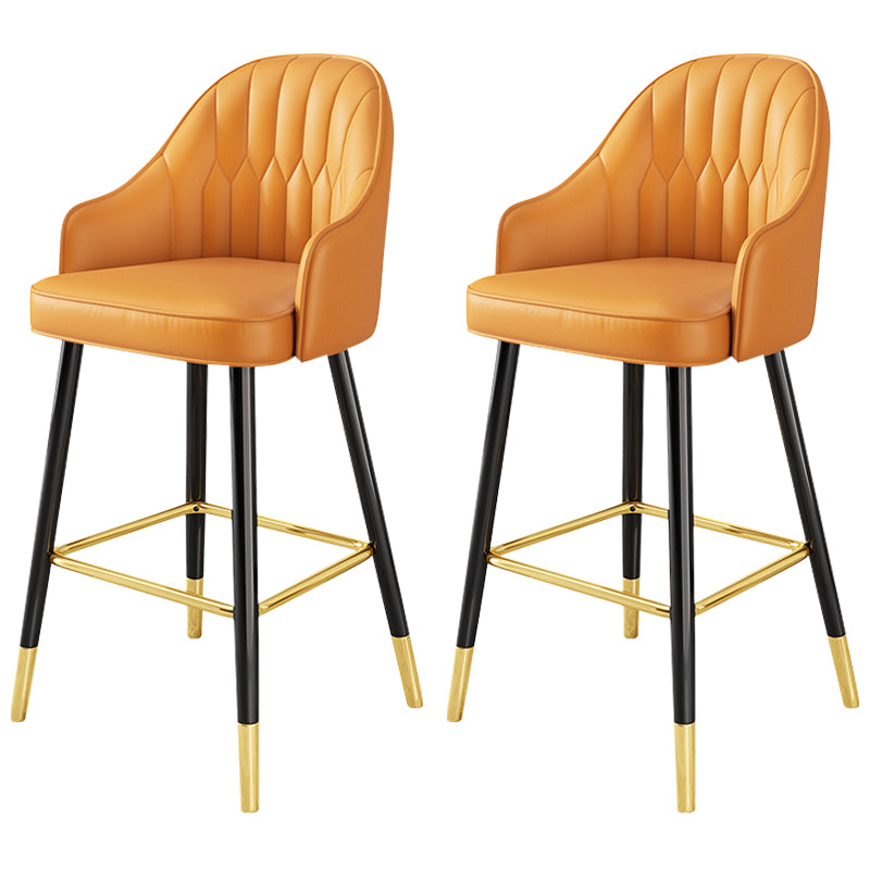 Glam Faux Leather Dining Stool Upholstered Furniture in Matte Finish for Home