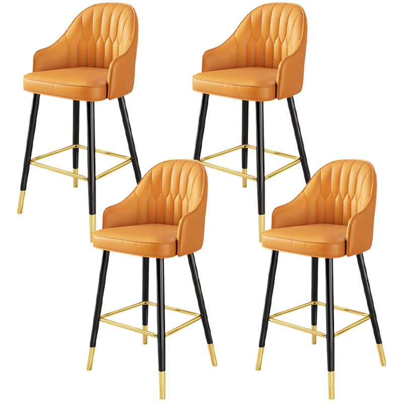 Glam Faux Leather Dining Stool Upholstered Furniture in Matte Finish for Home