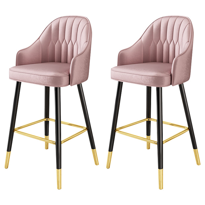 Glam Faux Leather Dining Stool Upholstered Furniture in Matte Finish for Home