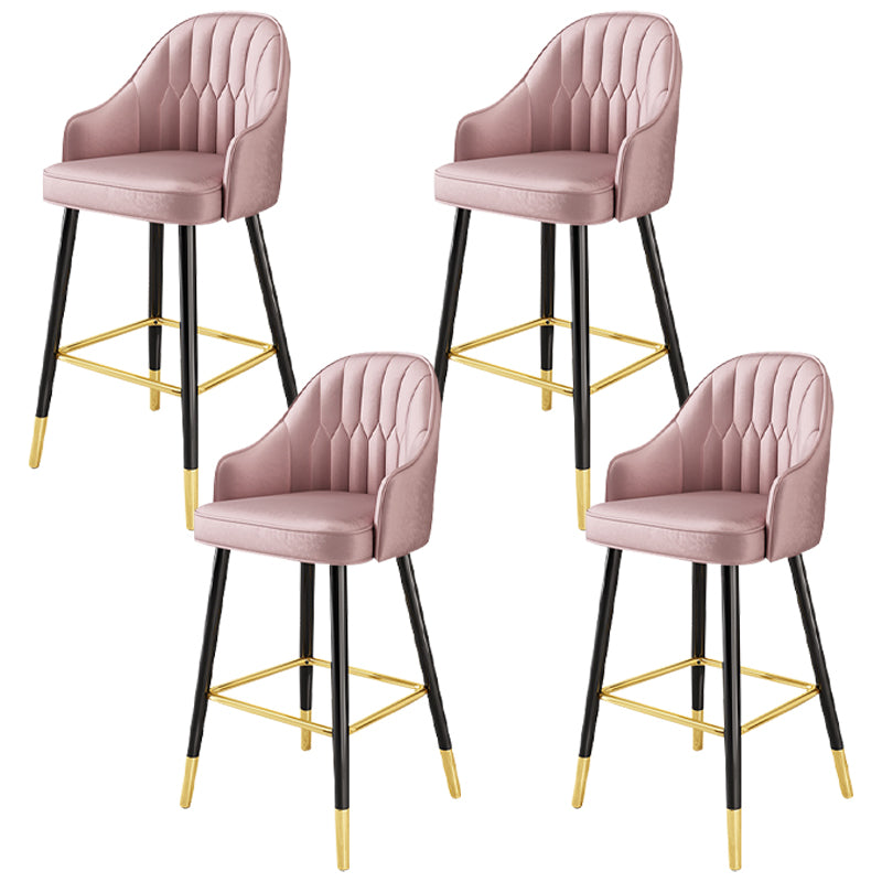 Glam Faux Leather Dining Stool Upholstered Furniture in Matte Finish for Home