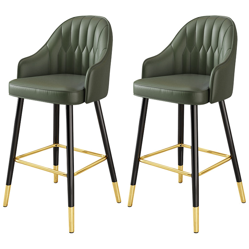 Glam Faux Leather Dining Stool Upholstered Furniture in Matte Finish for Home