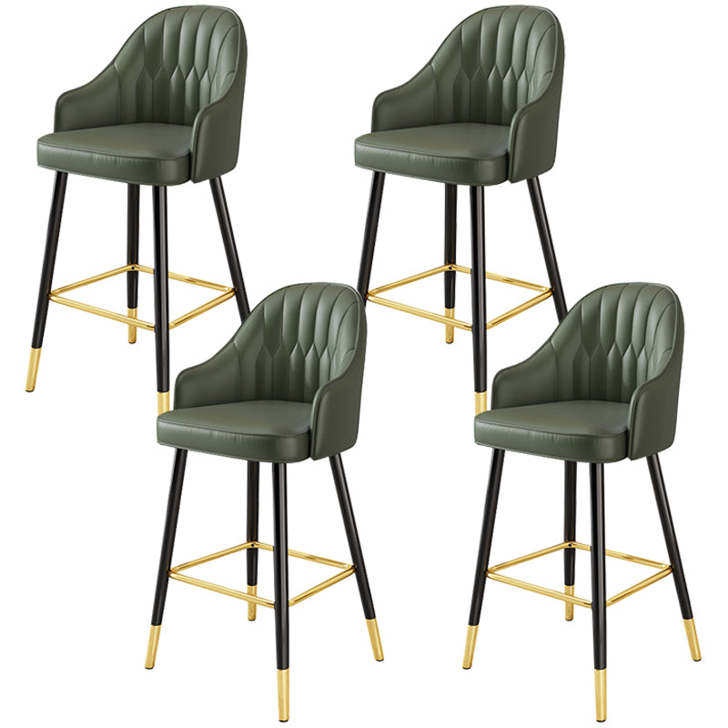 Glam Faux Leather Dining Stool Upholstered Furniture in Matte Finish for Home