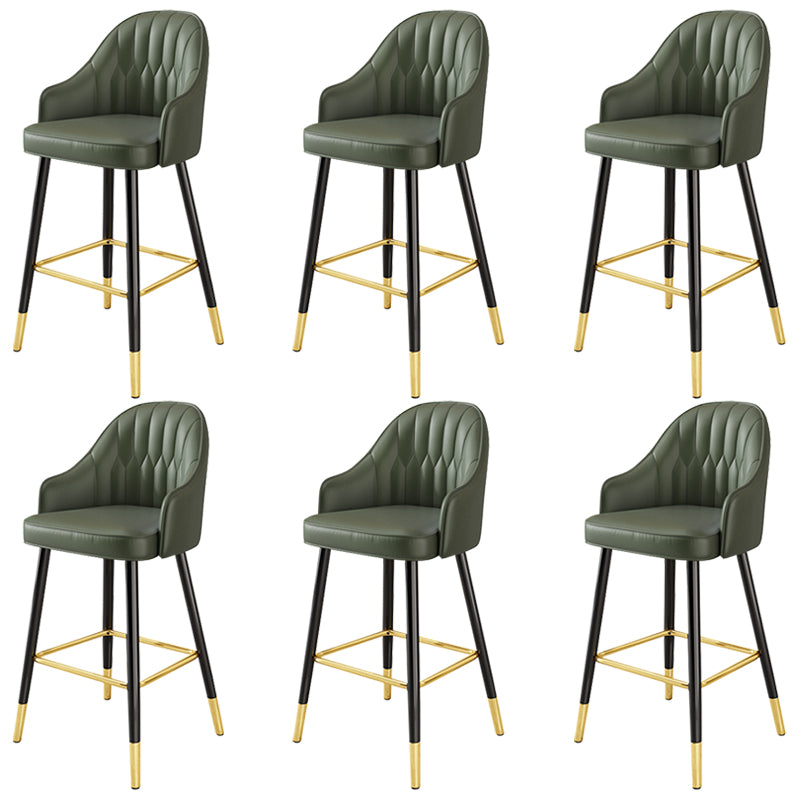 Glam Faux Leather Dining Stool Upholstered Furniture in Matte Finish for Home