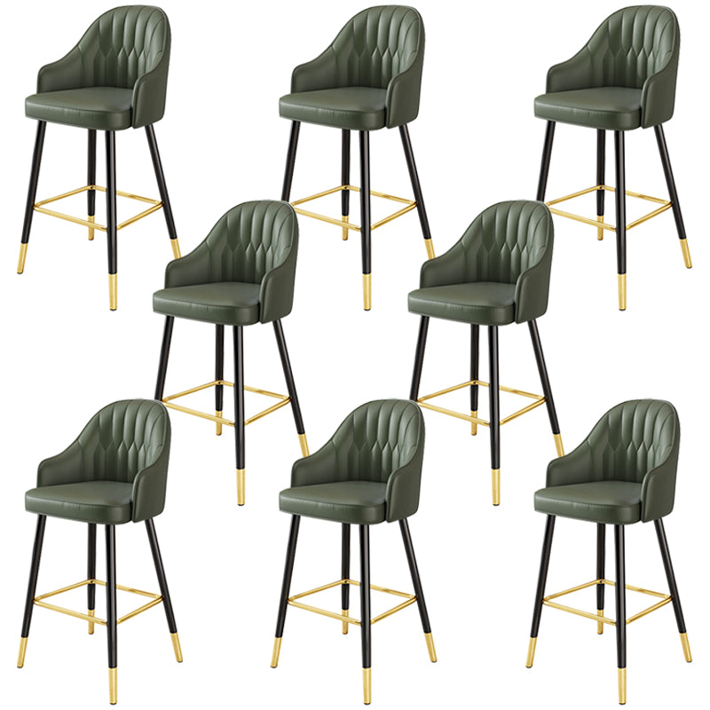 Glam Faux Leather Dining Stool Upholstered Furniture in Matte Finish for Home