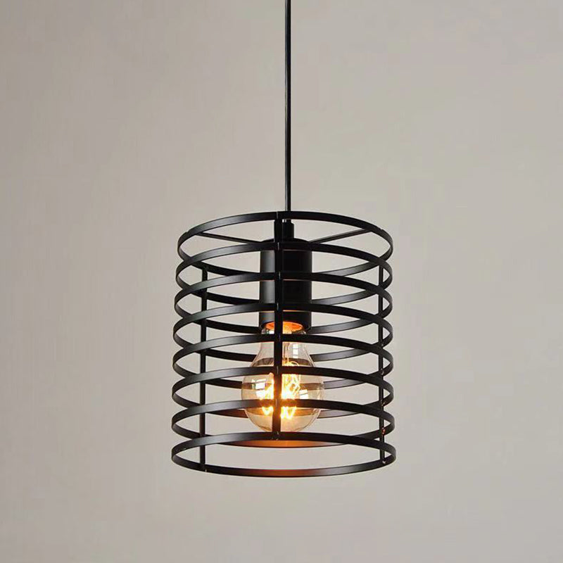 Simple Cage Hanging Island Light Industrial Hanging Lighting Fixture for Dining Room