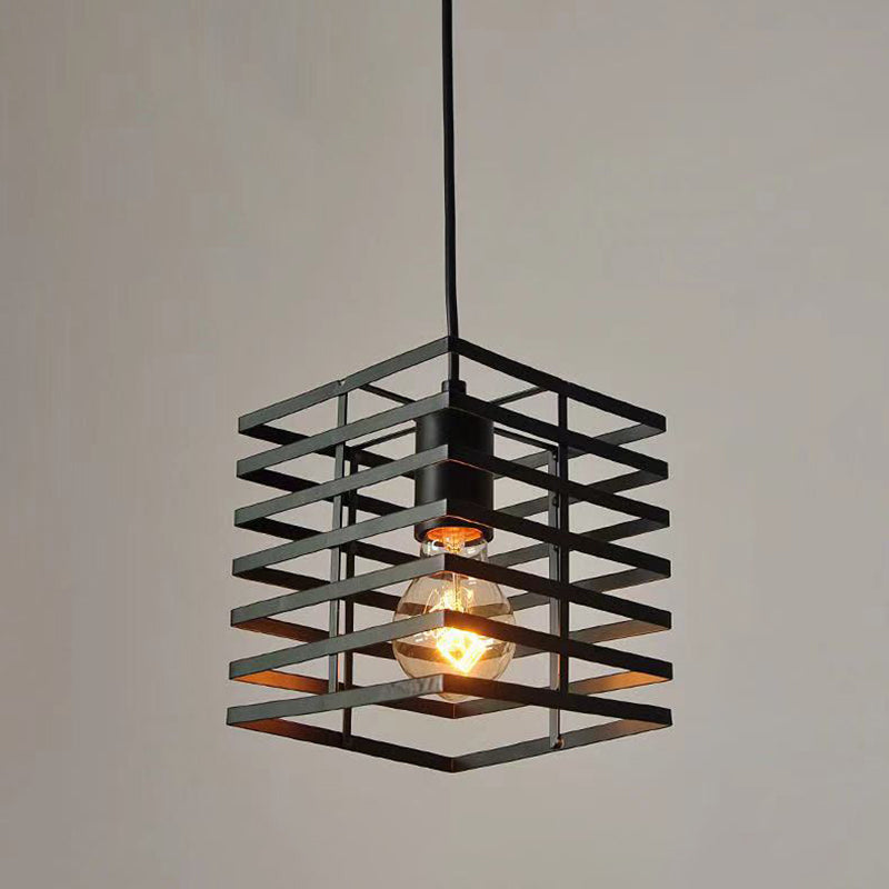 Simple Cage Hanging Island Light Industrial Hanging Lighting Fixture for Dining Room