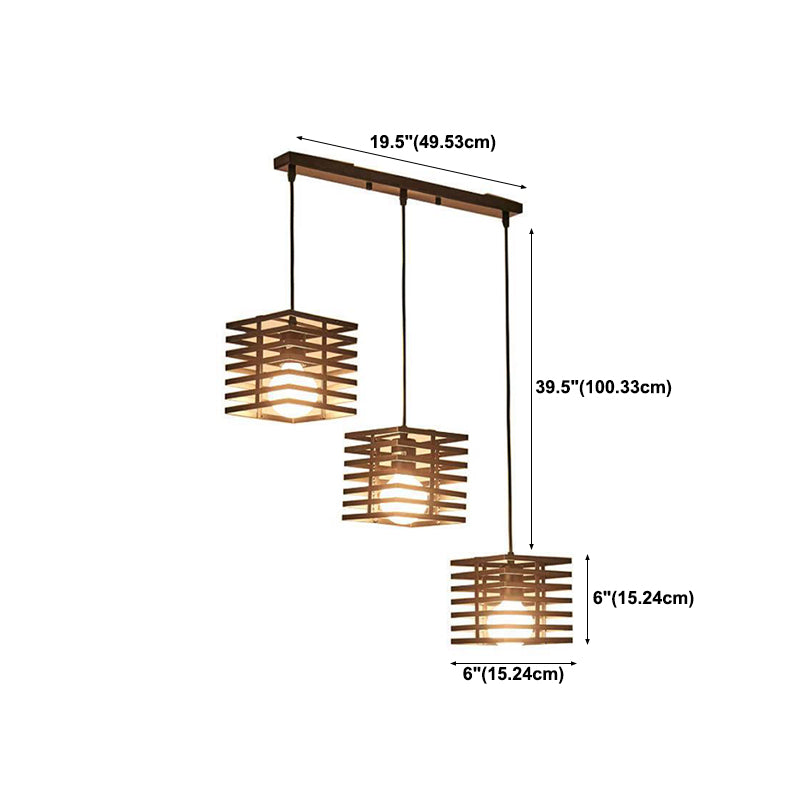 Simple Cage Hanging Island Light Industrial Hanging Lighting Fixture for Dining Room