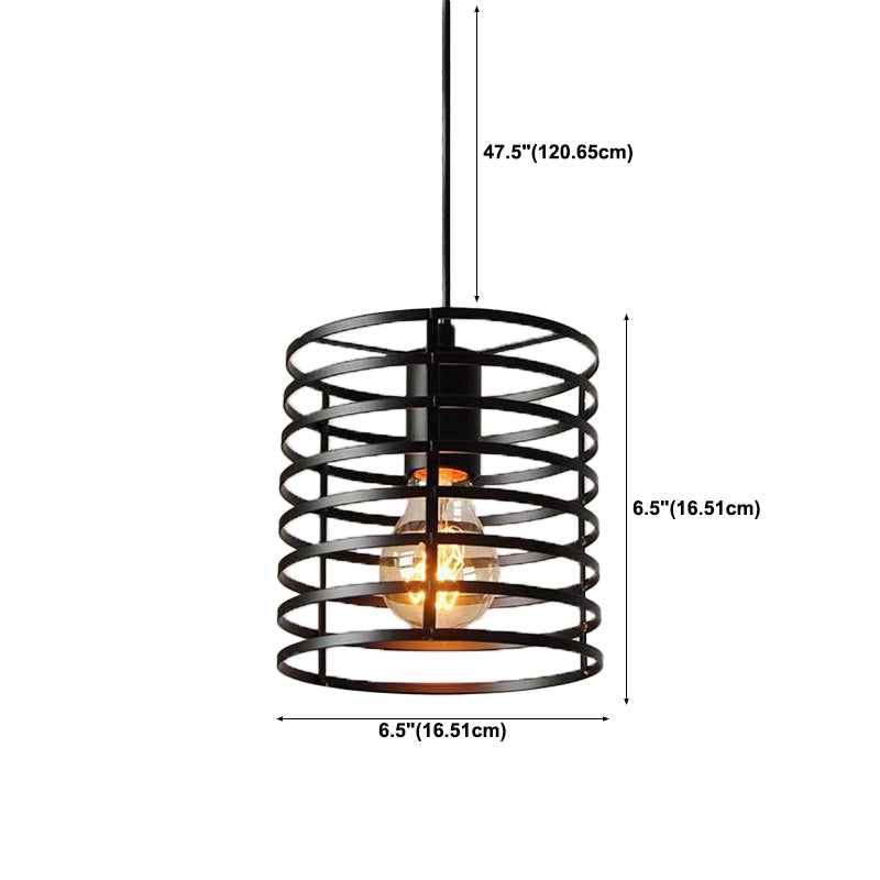 Simple Cage Hanging Island Light Industrial Hanging Lighting Fixture for Dining Room