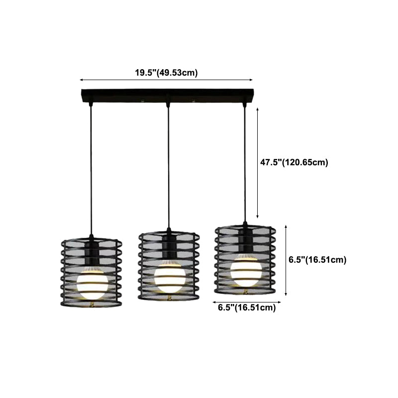Simple Cage Hanging Island Light Industrial Hanging Lighting Fixture for Dining Room