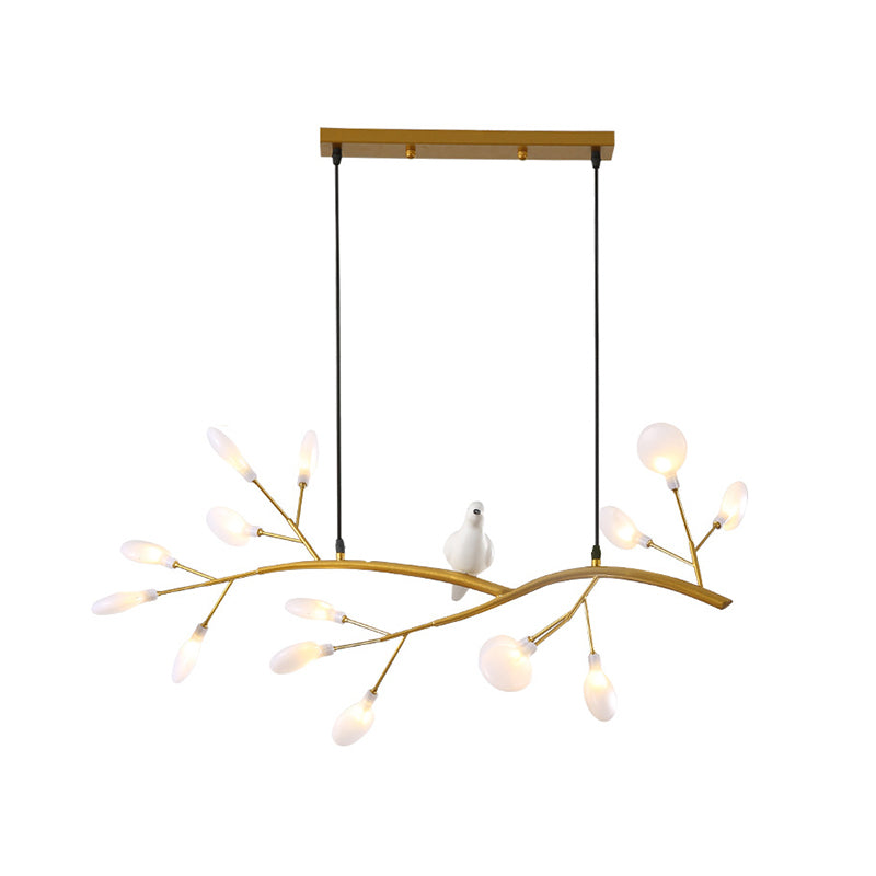 Nordic Style Iron Hanging Lamp Branch Shape Island Light Fixture for Bar (Included Bird)