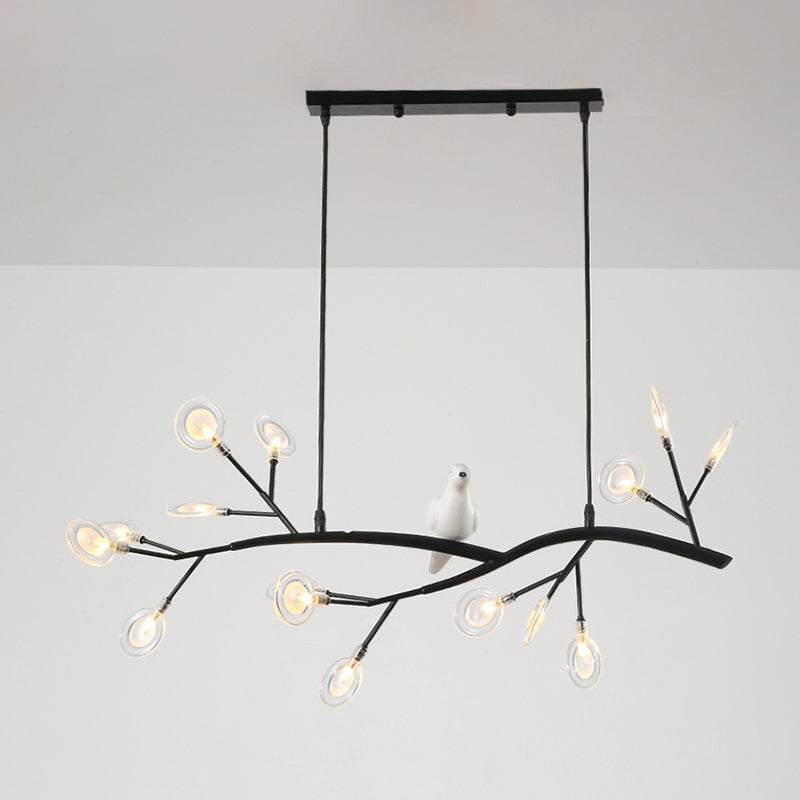 Nordic Style Iron Hanging Lamp Branch Shape Island Light Fixture for Bar (Included Bird)