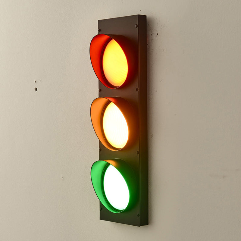Modern Metal Kids Wall Sconce Geometric Shape Wall Light with Glass Shade for Bedroom