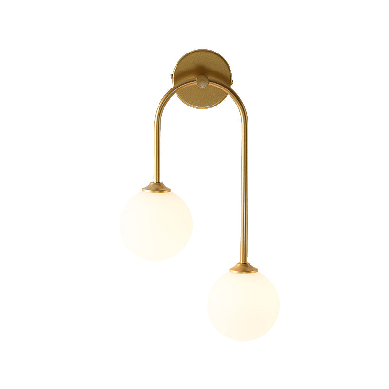 2-Light Golden/Black Contemporary Wall Mounted Sconce Iron Wall Light for Foyer