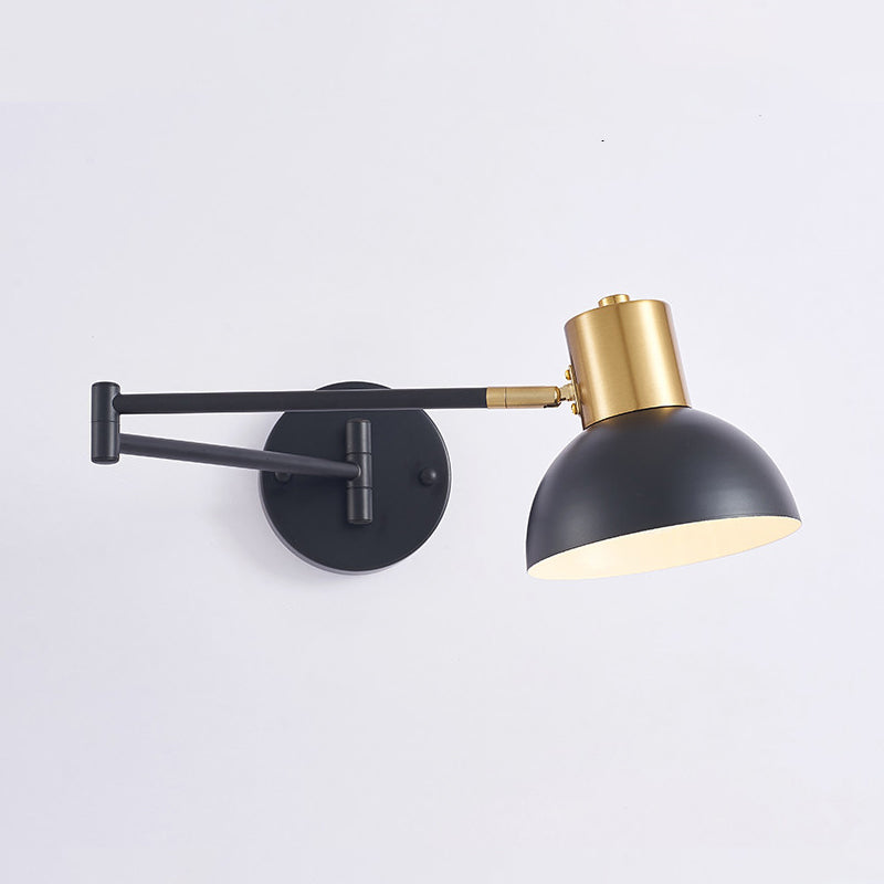 Single Golden/Black/Grey Contemporary Wall Mounted Sconce Metallic Wall Light for Foyer